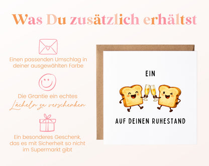 Ruhestandskarte Ein Toast auf deinen Ruhestand – Sekt – Weitere Informationen