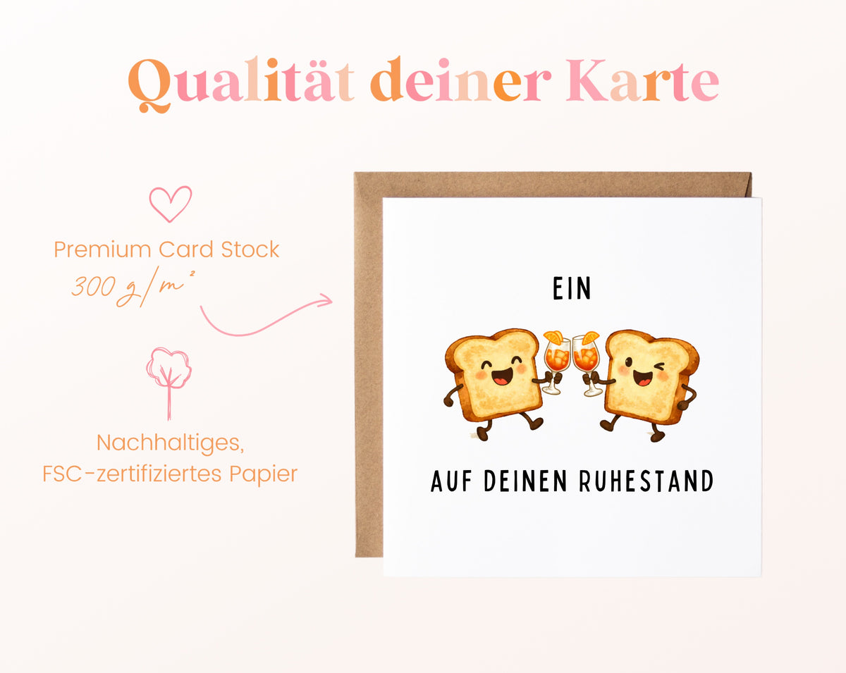 Ruhestandskarte Ein Toast auf deinen Ruhestand – Cocktails – Papierqualität