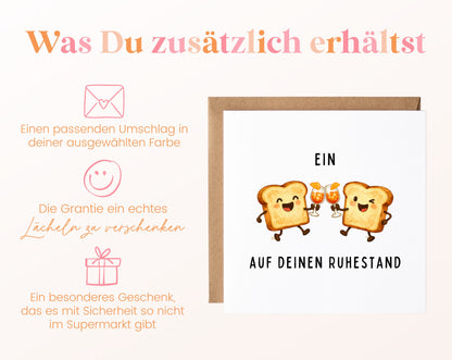 Ruhestandskarte Ein Toast auf deinen Ruhestand – Cocktails – Weitere Informationen