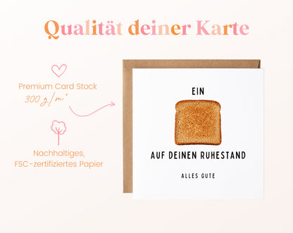 Ruhestandskarte Ein Toast auf deinen Ruhestand – Toastbrot – Papierqualität