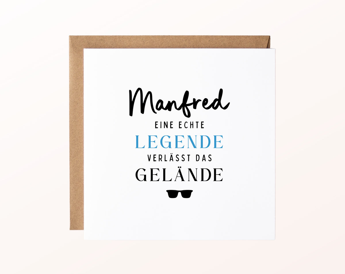 Personalisierte Ruhestandskarte – Eine echte Legende – Kartenmotiv