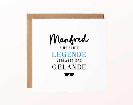 Personalisierte Ruhestandskarte – Eine echte Legende – Kartenmotiv