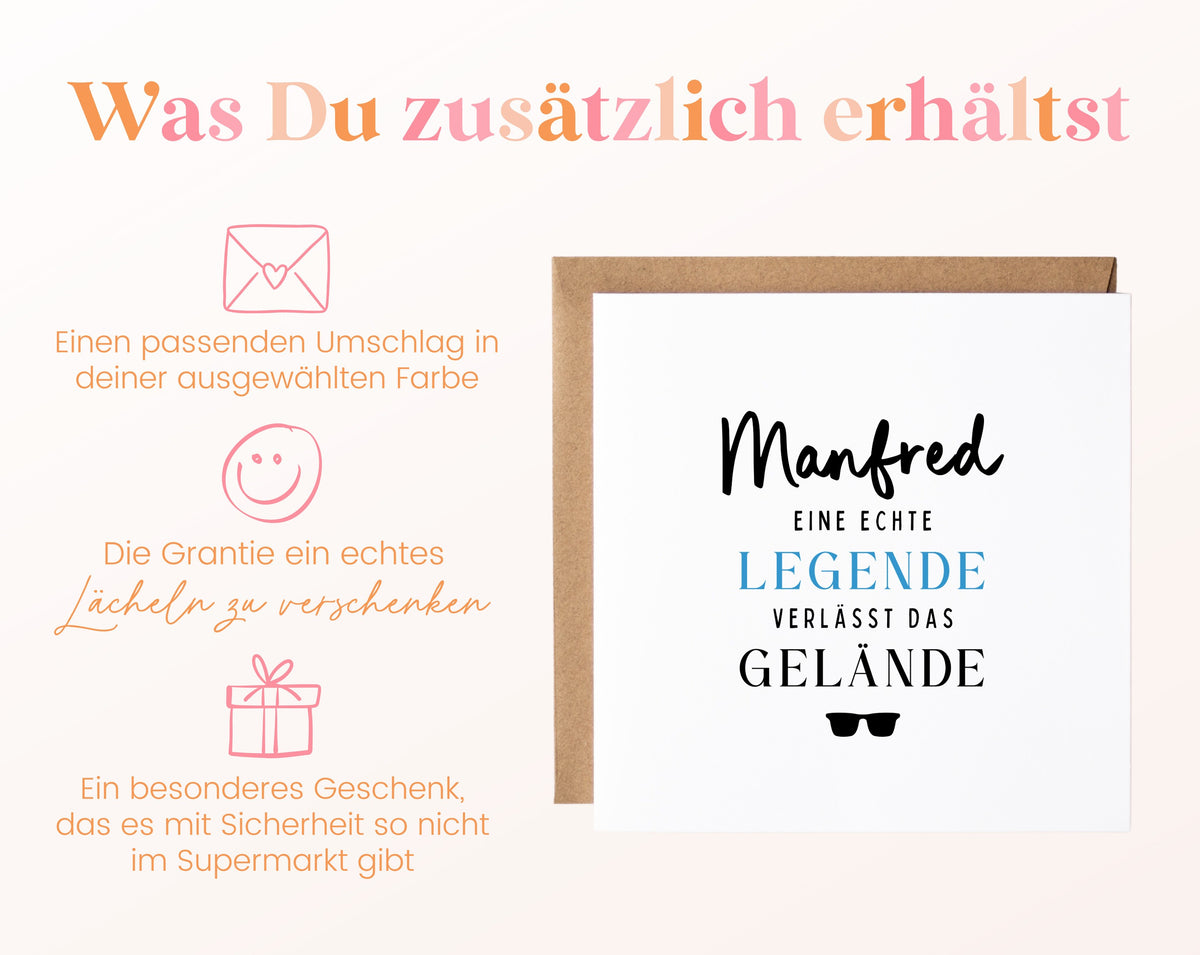 Personalisierte Ruhestandskarte – Eine echte Legende – Weitere Informationen