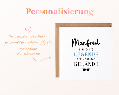 Personalisierte Ruhestandskarte – Eine echte Legende – Personalisierung mit Wunschname