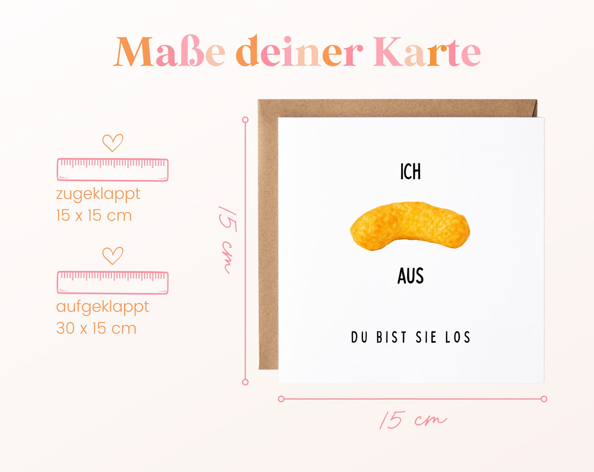 Scheidungskarte Du bist sie los – Maße