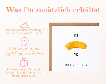 Scheidungskarte Du bist sie los – Karte mit Umschlag