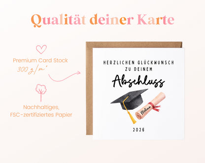 Personalisierte Karte Abschluss – Papierqualität