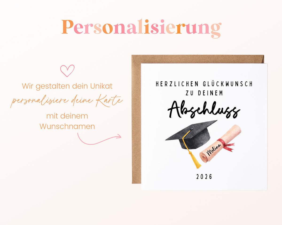 Personalisierte Karte Abschluss – Personalisierung