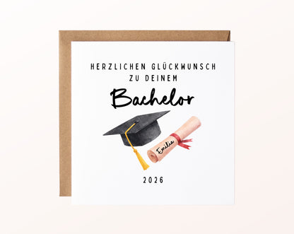 Personalisierte Karte Bachelor – Kartenmotiv
