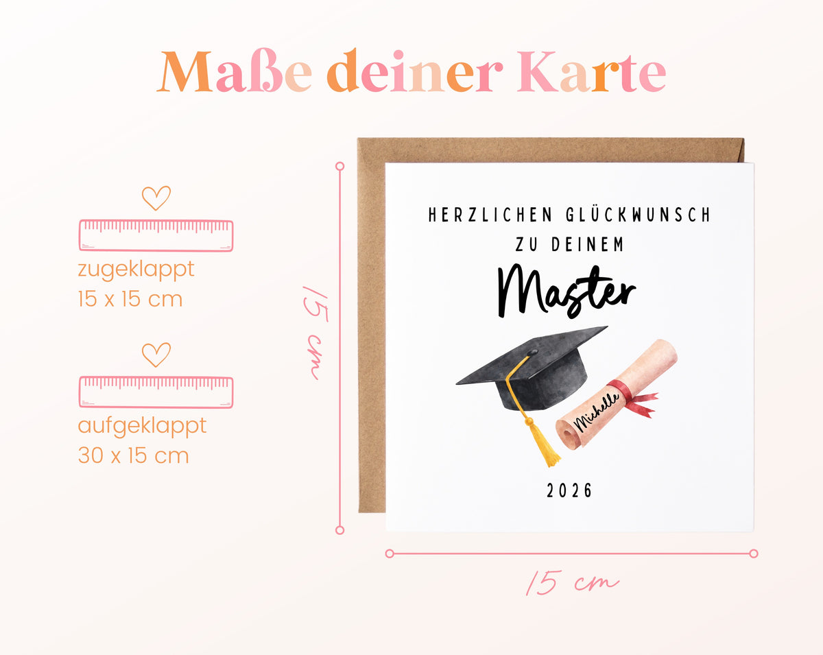 Personalisierte Karte Master – Maße