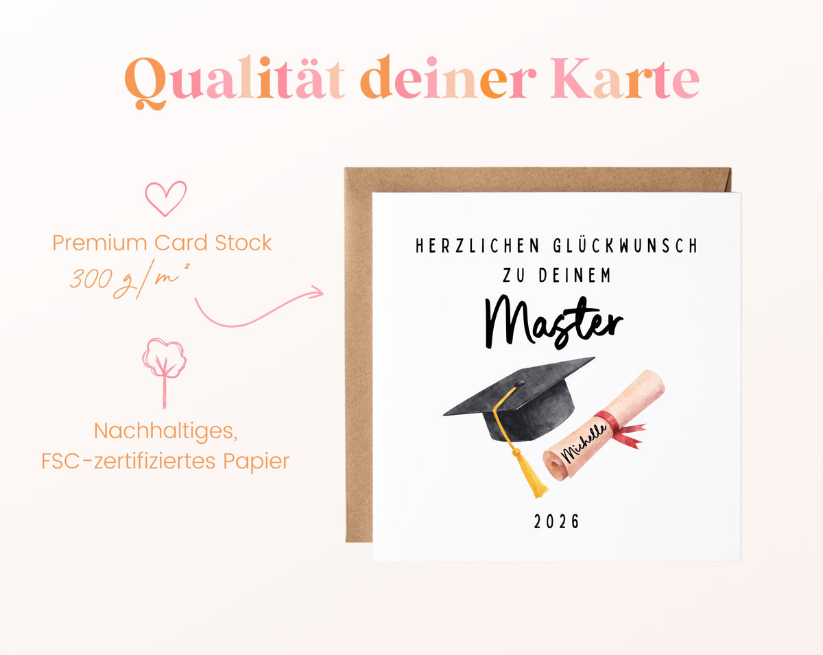 Personalisierte Karte Master – Papierqualität