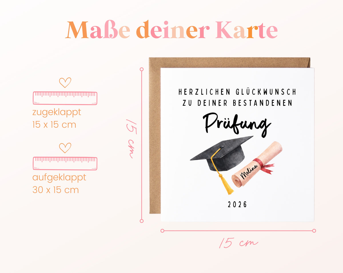 Personalisierte Karte Prüfung – Maße