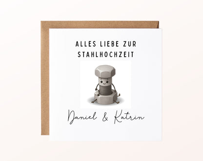 Schraube-Karte zur Stahlhochzeit – Produktansicht