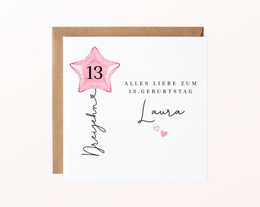 Personalisierte Geburtstagskarte mit Sternballon – 118__02_karte_pur_rose
