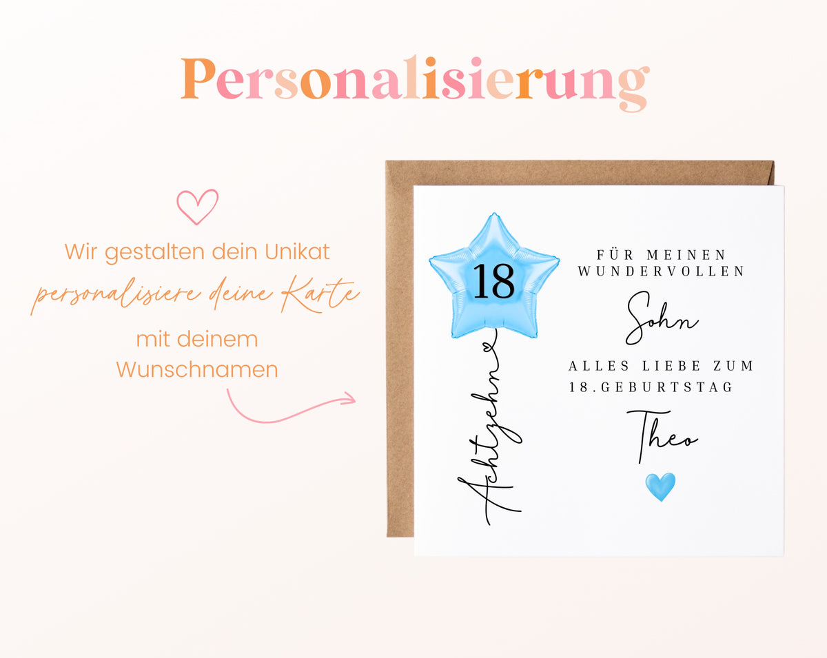 Personalisierte Geburtstagskarte mit Sternballon – 144__08_perso_ein_wunschname