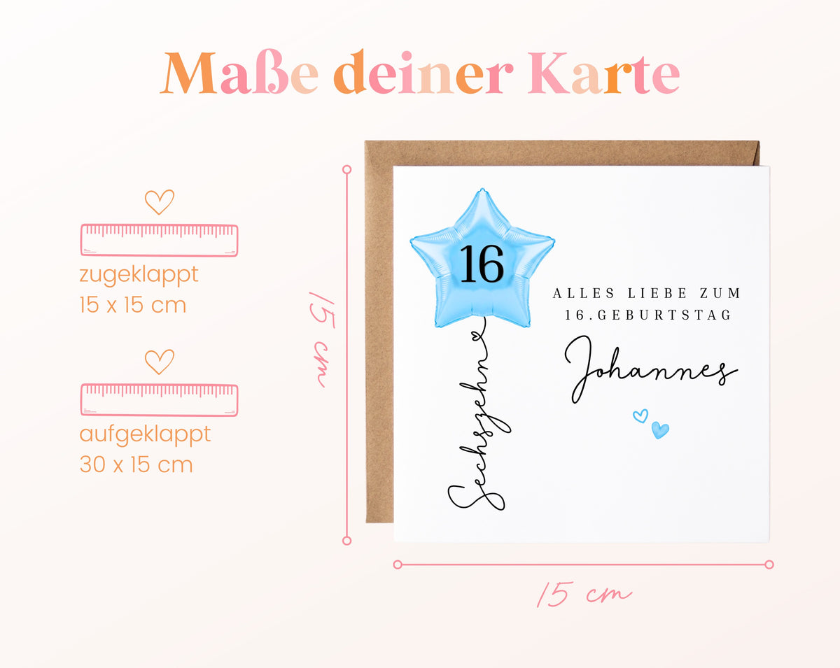 Personalisierte Geburtstagskarte mit Sternballon – 149__04_masse