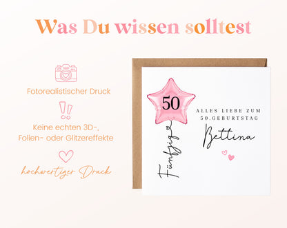 Personalisierte Geburtstagskarte mit Sternballon – 71__03_wissen