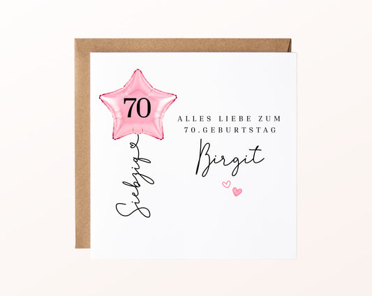 Personalisierte Geburtstagskarte mit Sternballon – 73__02_karte_pur_rose