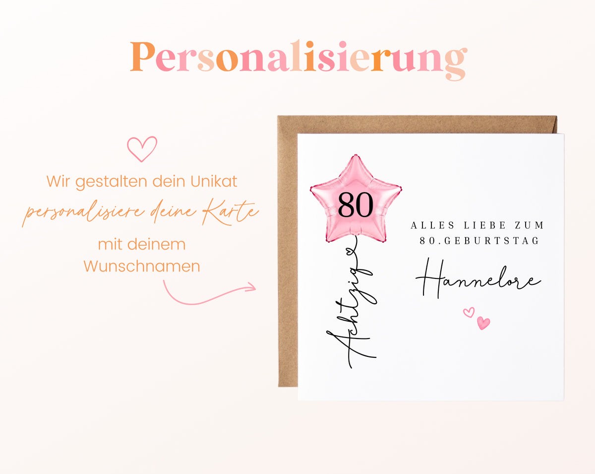 Personalisierte Geburtstagskarte mit Sternballon – 75__08_perso_ein_wunschname