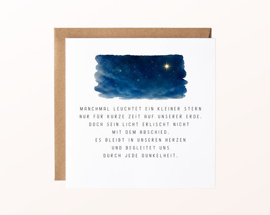 Trauerkarte – Ein kleiner Stern – Kartenmotiv