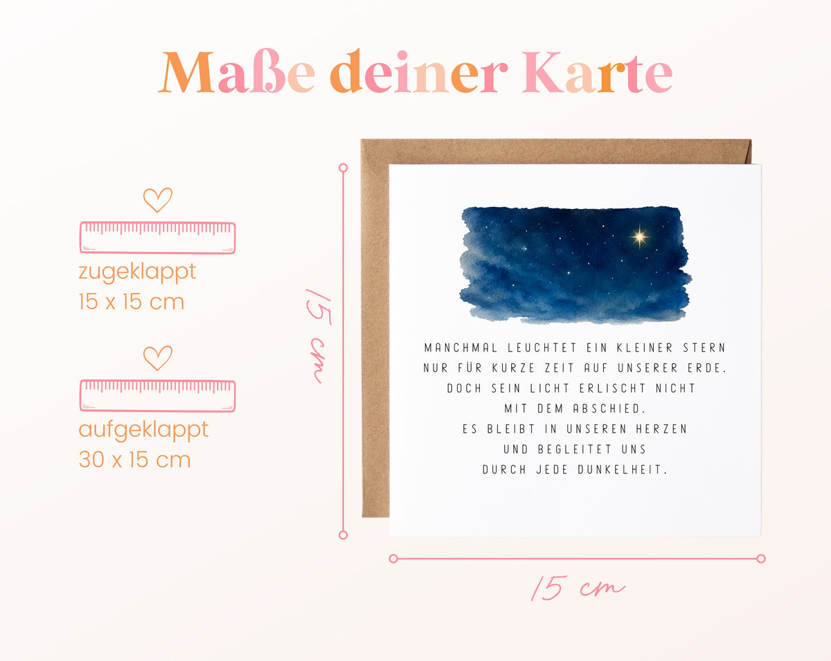 Trauerkarte – Ein kleiner Stern – Größe