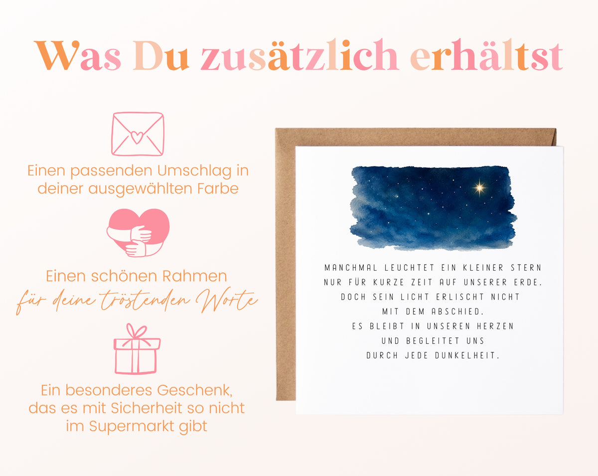 Trauerkarte – Ein kleiner Stern – Kartenansicht