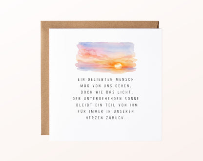 Trauerkarte – Ein geliebter Mensch – Kartenmotiv