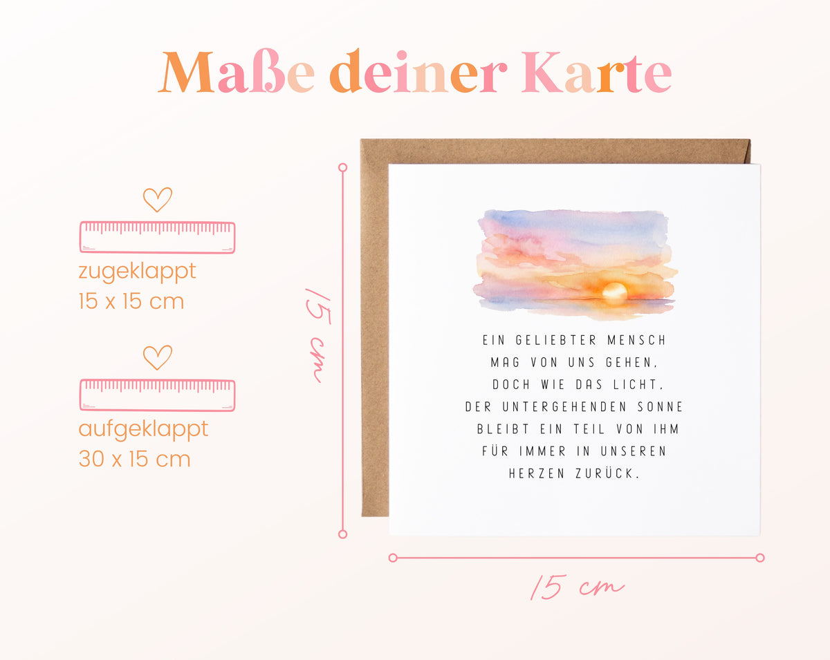 Trauerkarte – Ein geliebter Mensch – Größe