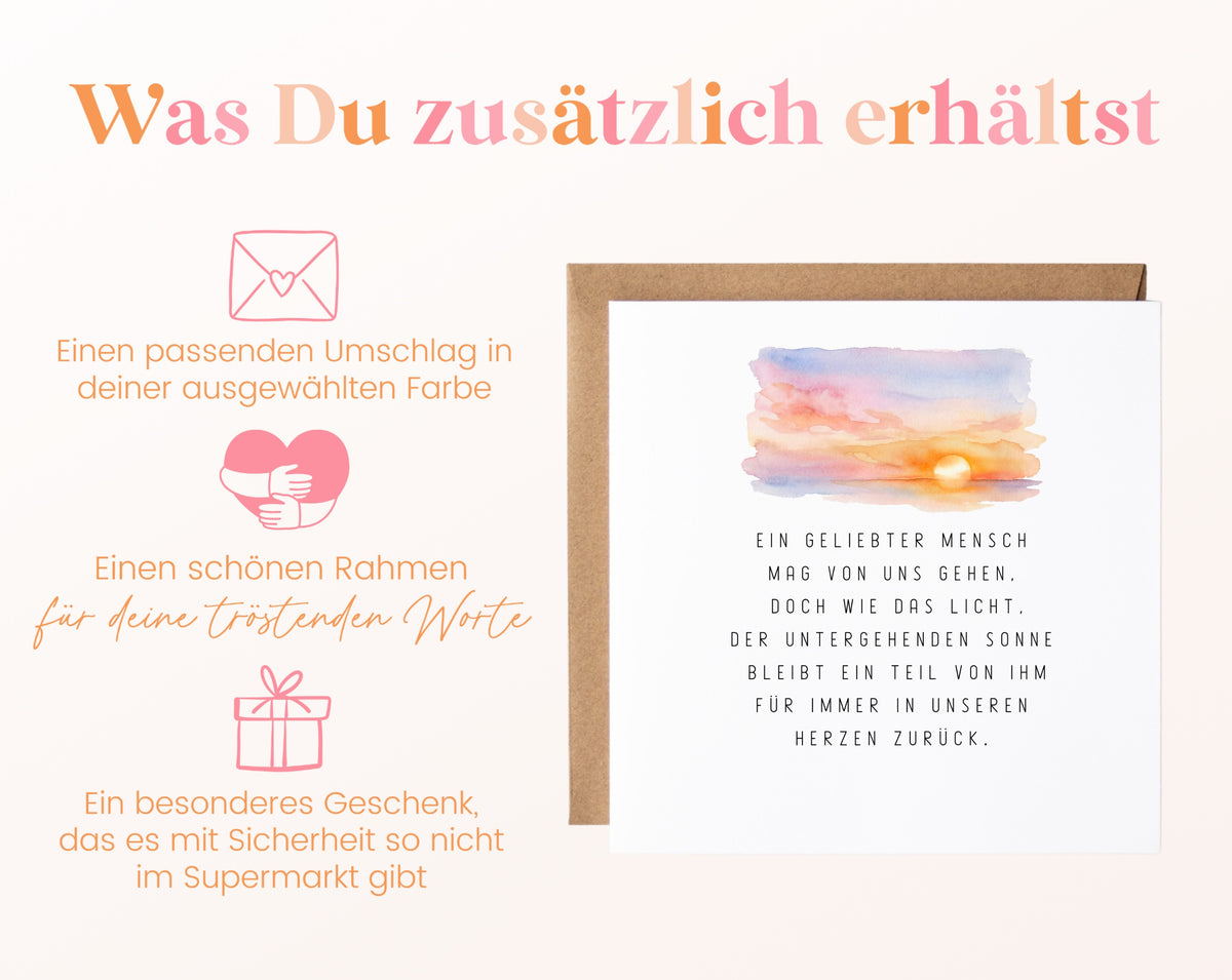 Trauerkarte – Ein geliebter Mensch – Kartenansicht