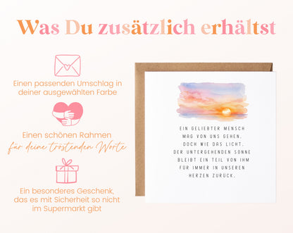 Trauerkarte – Ein geliebter Mensch – Kartenansicht