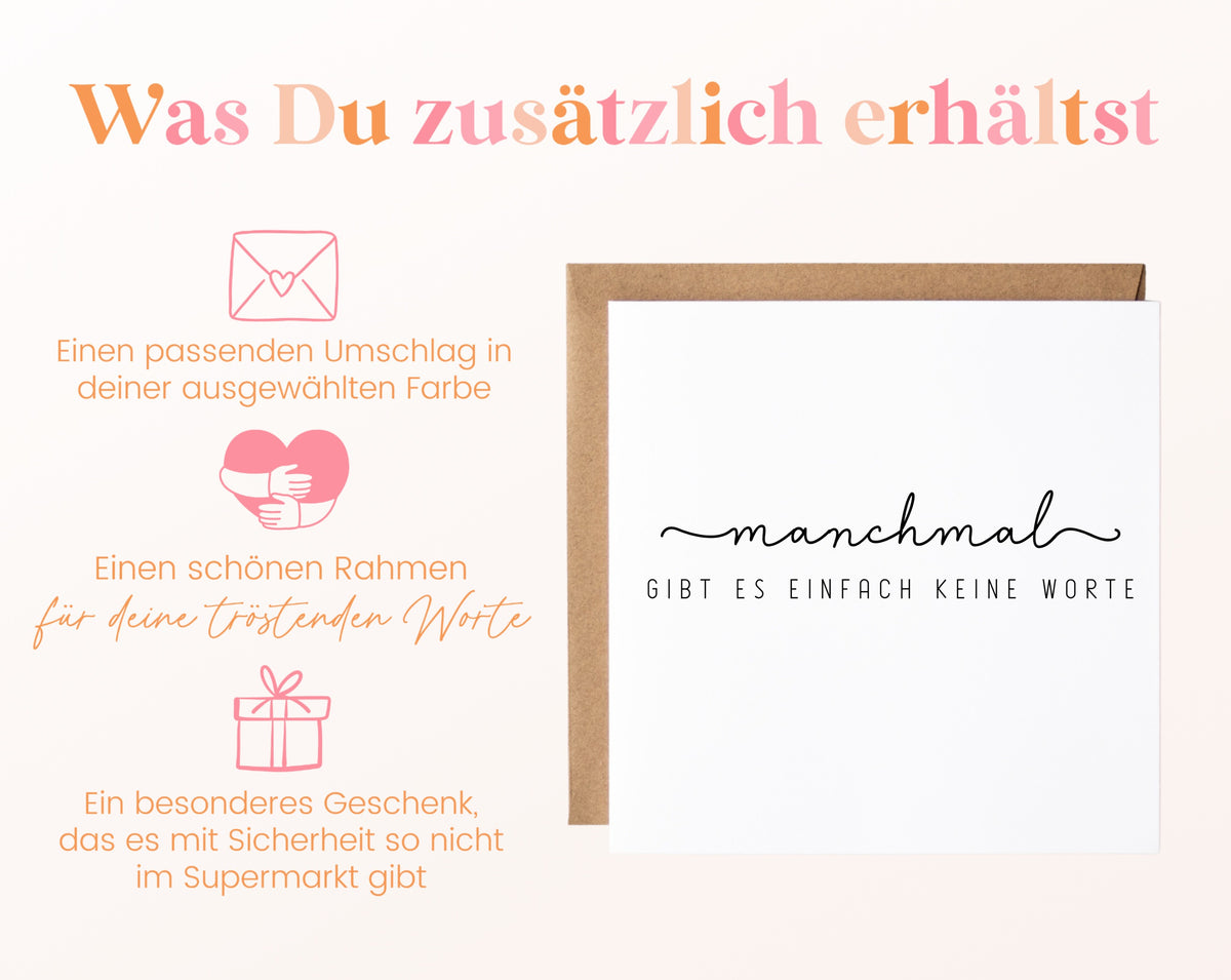 Trauerkarte – Manchmal gibt es keine Worte – Kartenansicht