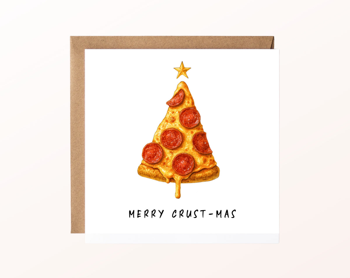 Weihnachtskarte – Pizza – Merry Crust-mas
