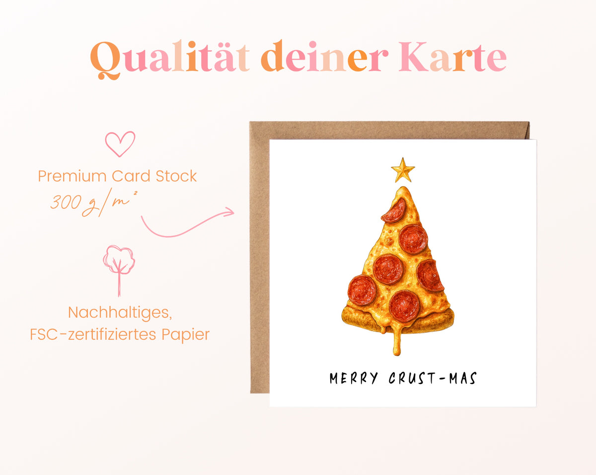 Weihnachtskarte – Pizza – Merry Crust-mas