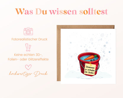 Weihnachtskarte – Schneemann zu verkaufen – für Bastler