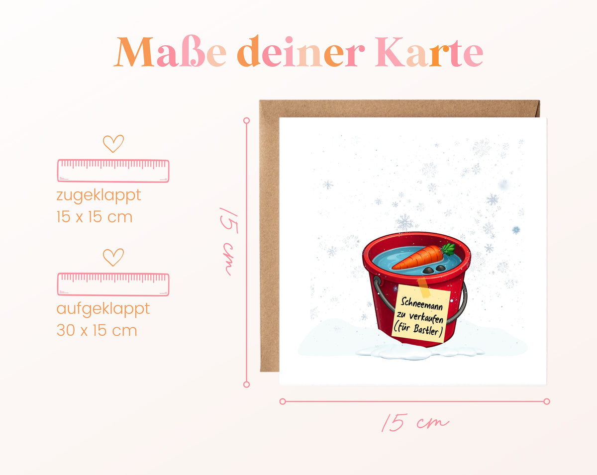 Weihnachtskarte – Schneemann zu verkaufen – für Bastler