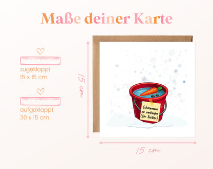 Weihnachtskarte – Schneemann zu verkaufen – für Bastler