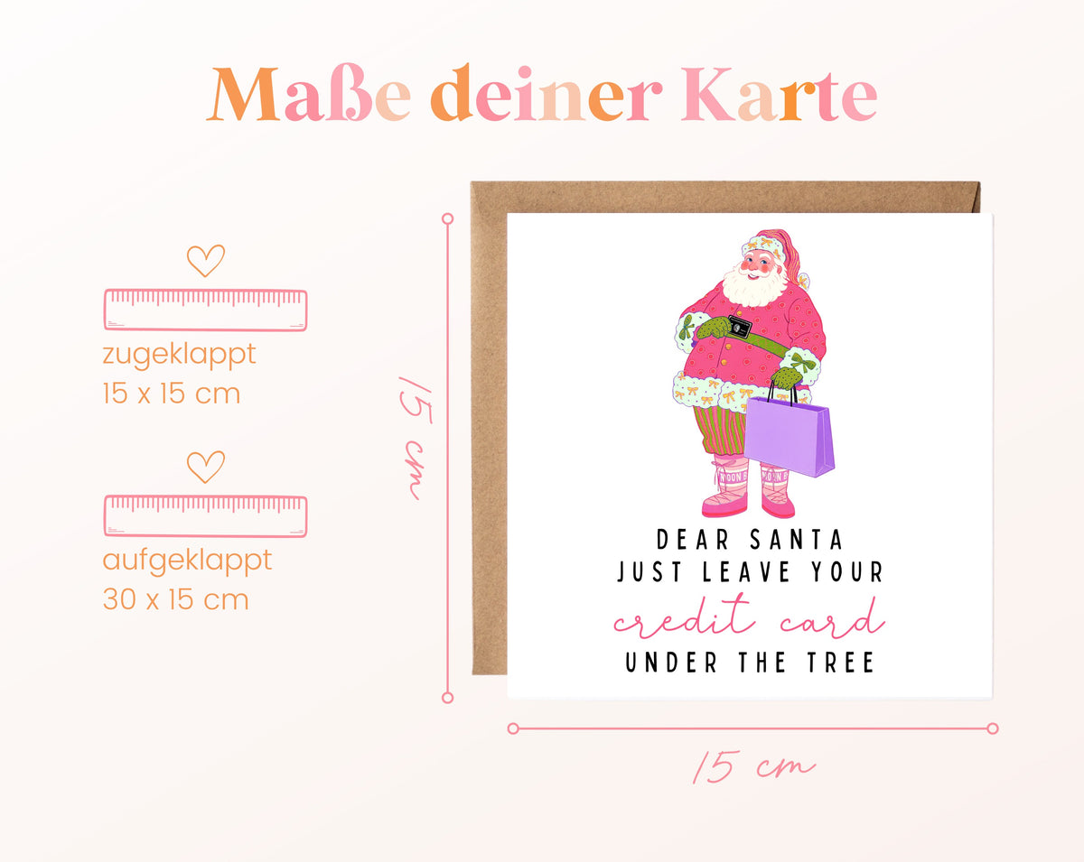 Weihnachtskarte – Dear Santa – Credit Card