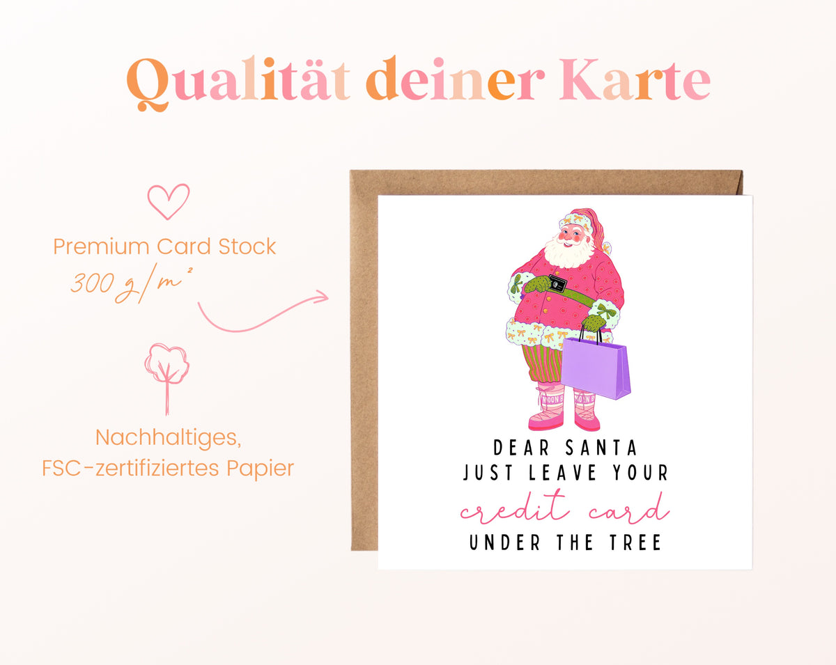 Weihnachtskarte – Dear Santa – Credit Card
