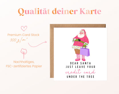 Weihnachtskarte – Dear Santa – Credit Card