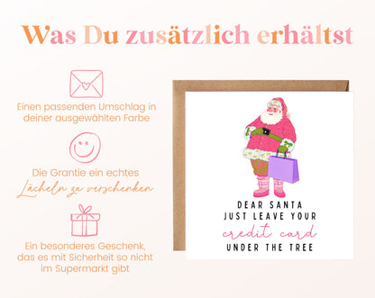 Weihnachtskarte – Dear Santa – Credit Card