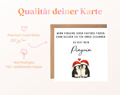 Weihnachtskarte – Du bist mein Pinguin