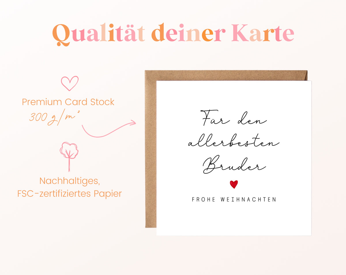 Weihnachtskarte – Für den allerbesten Bruder