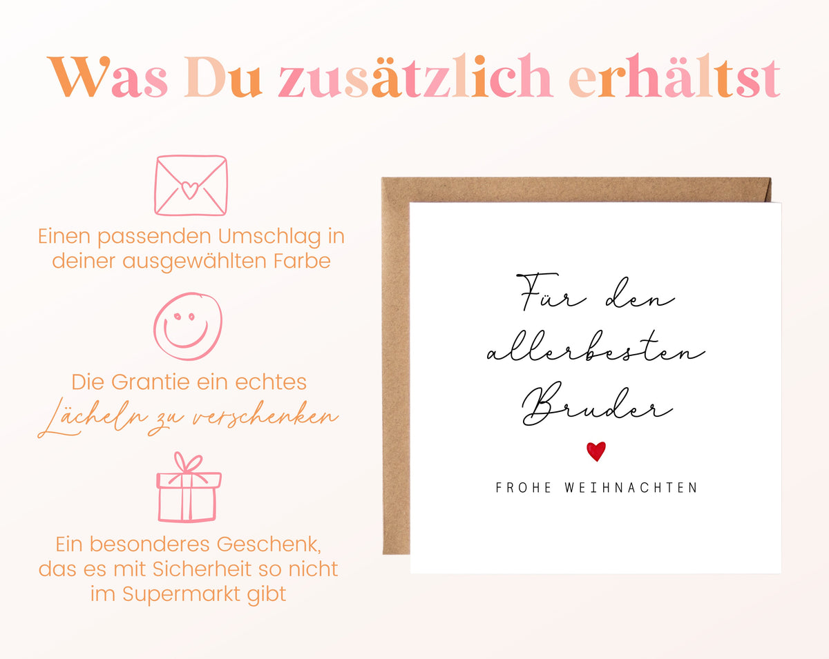 Weihnachtskarte – Für den allerbesten Bruder
