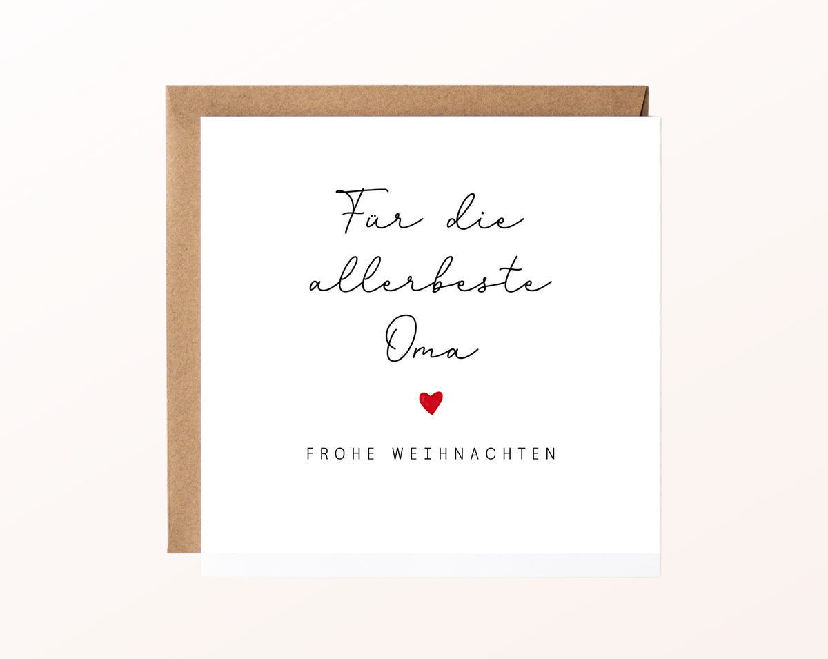 Weihnachtskarte – Für die allerbeste Oma