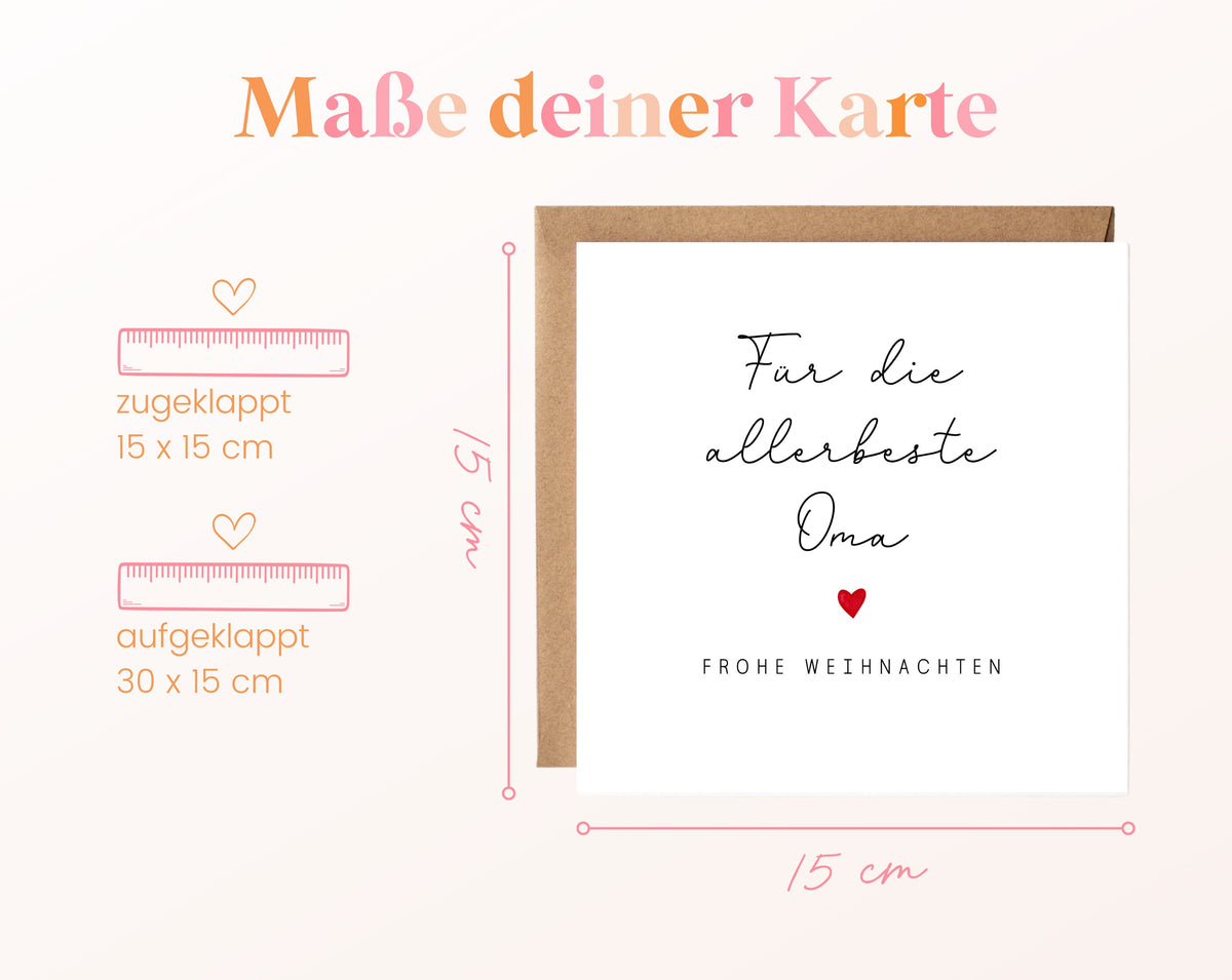 Weihnachtskarte – Für die allerbeste Oma