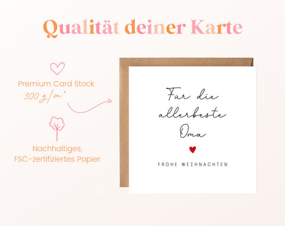 Weihnachtskarte – Für die allerbeste Oma