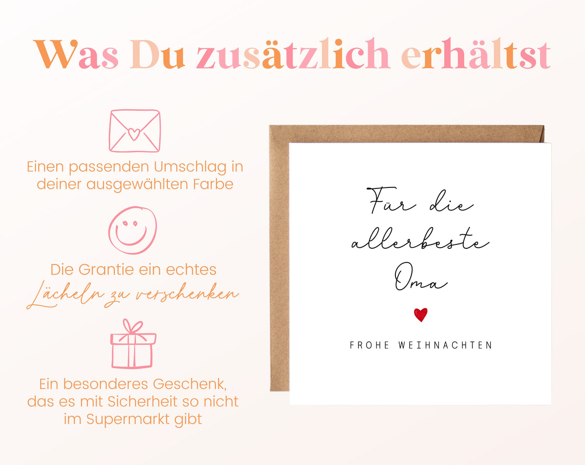 Weihnachtskarte – Für die allerbeste Oma