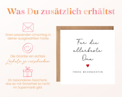 Weihnachtskarte – Für die allerbeste Oma