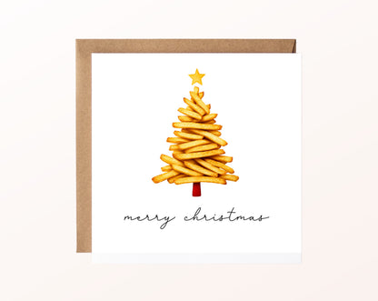 Weihnachtskarte – Pommes-Weihnachtsbaum