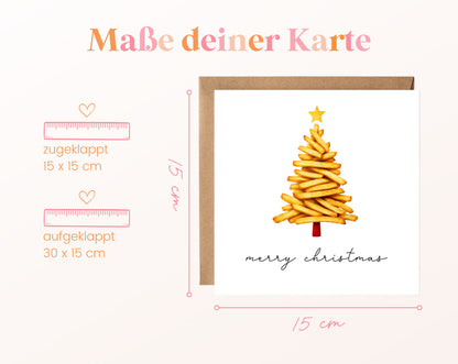 Weihnachtskarte – Pommes-Weihnachtsbaum